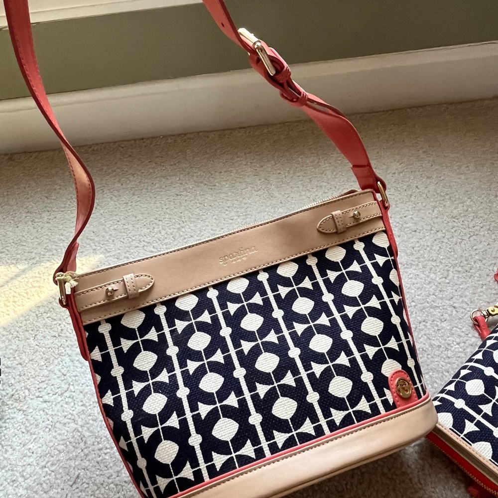 Share NEW WITH TAGS Spartina Hilton Head Isabelle Shoulder Bag, Coral, Navy & Cr